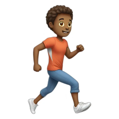Running from the side in casual attire sticker