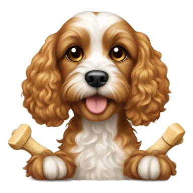 cavapoo with dog bone sticker