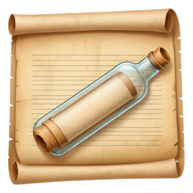 message bottles with paper roll sticker