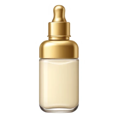 Ivory serum bottle with gold top sticker