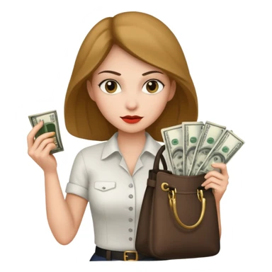 woman thief white shirt sticker