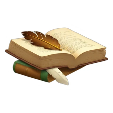 book and quill sticker