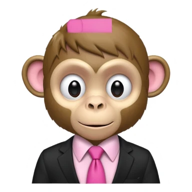  monkey with black shirt,pink tie sticker