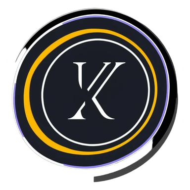 Kaspa cryptocurrency coin with stylized K logo sticker
