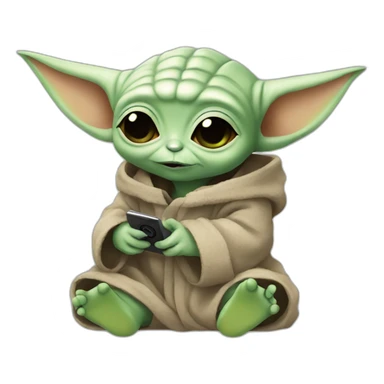 Baby Yoda listening to music sticker