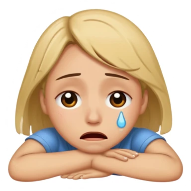 Crying and laying on the floor sticker