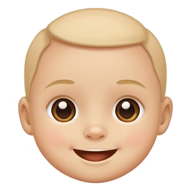 flat baby face smiling sticker