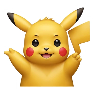 Pikachu waving emoji sticker