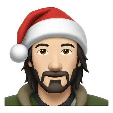 keanu reeves with santa hat sticker