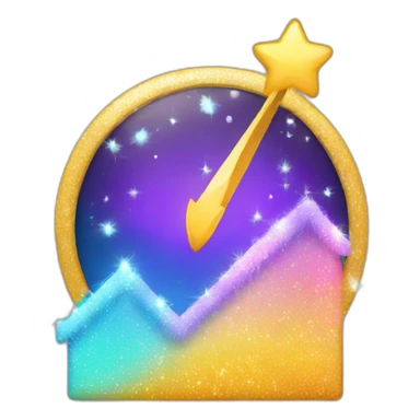 cute marketing graph with sparkle at the peak sticker