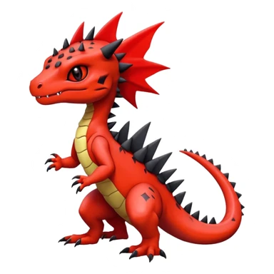  Cute Guilmon-Salandit-Fakémon-hybrid-creature (full body)  sticker