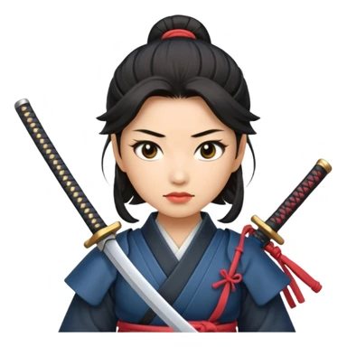 lady samurai holding with katana sticker