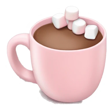 Light Pink mug of hot chocolate with marshmallows  sticker