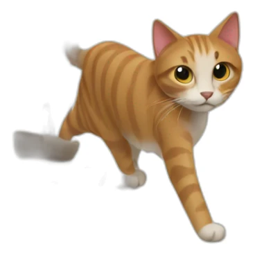 cat walking up stairs sticker