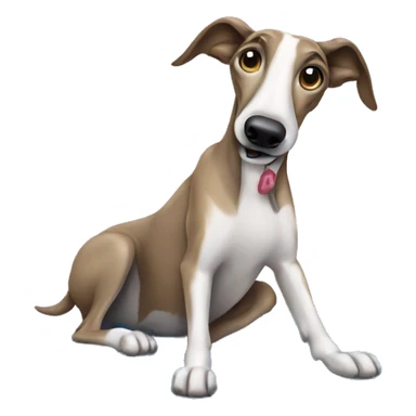 greyhound with puddle of pee sticker