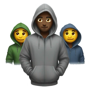 Guys with four hoodies on freezing sticker