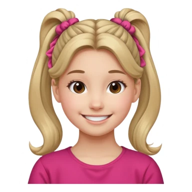 Teen girl with scrunchie ponytail sticker