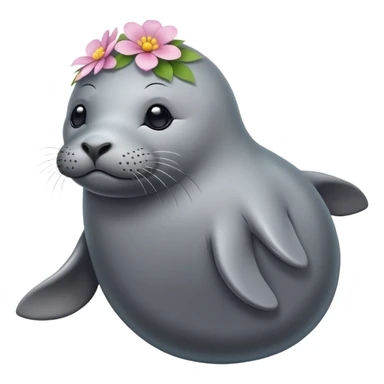 Seal with the flower on the head and shows whole body  sticker