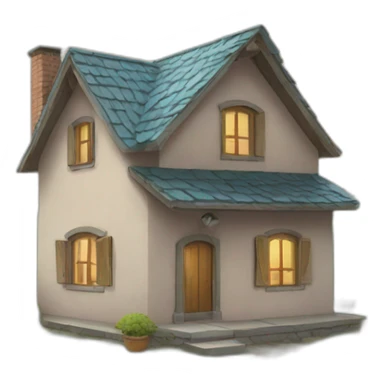 Un chat sur une maison sticker