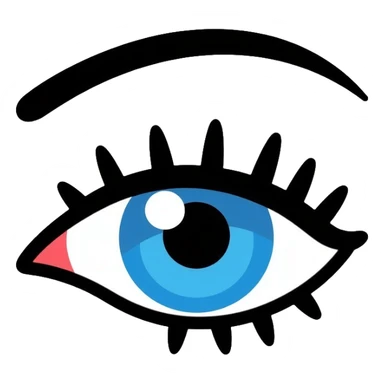 simple eye icon with eyelashes sticker