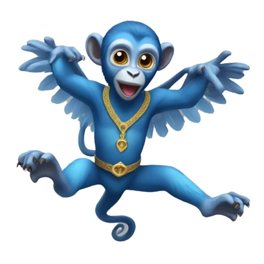 Blue flying monkey sticker