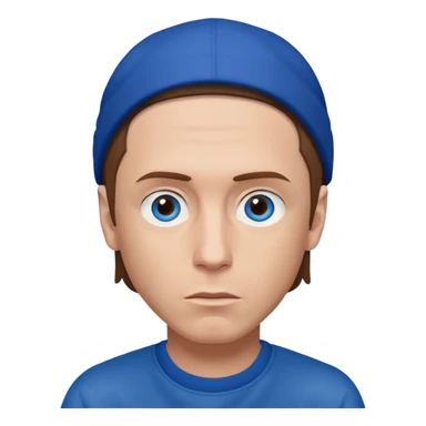 Eminem with blue eyes, brown hair sticker