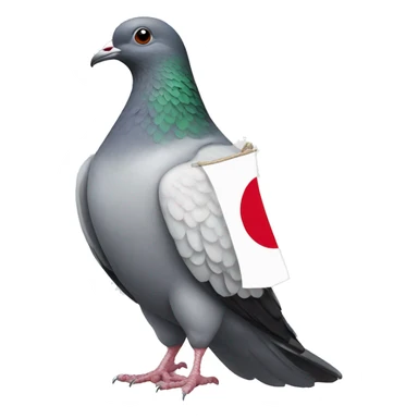 Pigeon Japanese flag  sticker