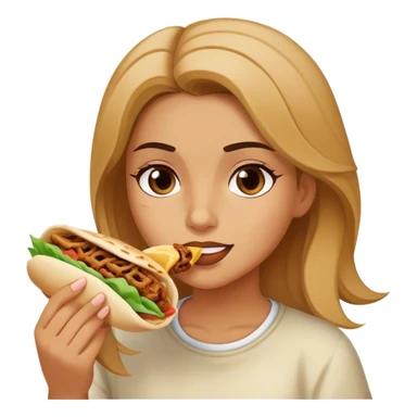 girl eating shawarma sticker