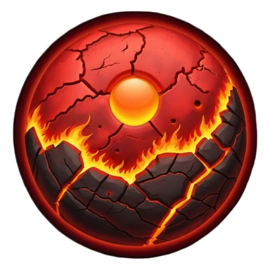 Crimson red planet with fire and cracks sticker