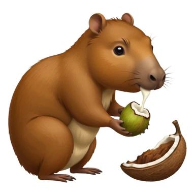 Haz un capibara funcionado con un coco sticker