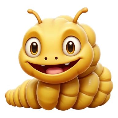 Cinematic Cheeky Caterpillar Portrait Emoji, Head tilted dramatically with an exaggeratedly surprised expression, featuring a tiny, wiggly body with wide, comically expressive eyes full of playful wonder and animated, curving segments, Simplified yet hilariously expressive features, highly detailed, glowing with a slightly sassy natural glow, high shine, dramatic yet playful, stylized with an air of cheeky woodland mischief, soft glowing outline, capturing the essence of a meme-worthy caterpillar that looks ready to wiggle its way into viral fame! sticker