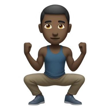 fully body guy turned around doing a squat sticker