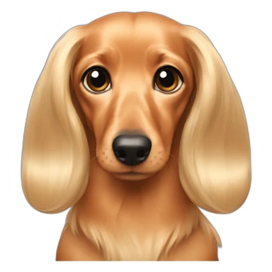 blonde long hair dachsund sticker