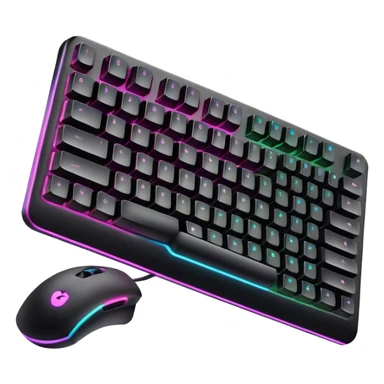 gaming keyboard, glowing rgb keys sticker