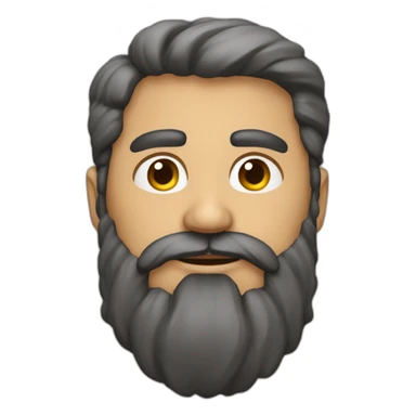 Hombre barba poblada coleta sticker