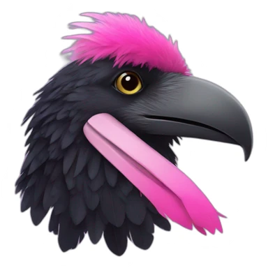 HSE Raven with pink feathers sticker