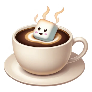 A cup of coffee with marshmallow  sticker
