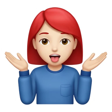 Hands to the side with tongue out sticker