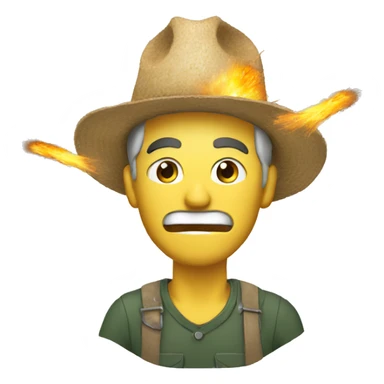 exploding head farmer sticker