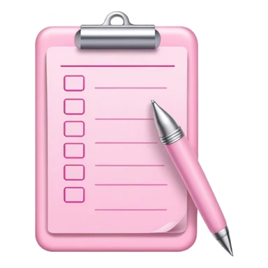 Light pink to do list with pen sticker