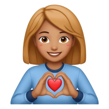 Sameko Saba doing an heart with her hands sticker