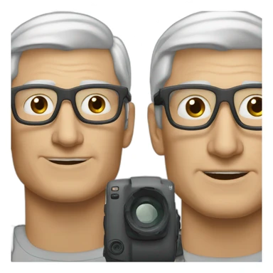 Tim Cook wearing a Vision Pro  sticker