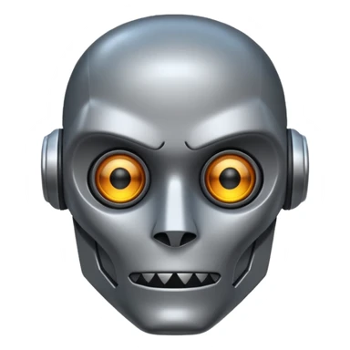 evil robot. Only its head. Low details sticker