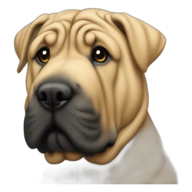Shar pei black sticker