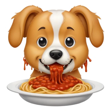 Chien mangé spaghetti  sticker
