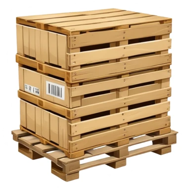 wooden pallet with cargo sticker