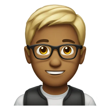 boy with glasses looking at viewer sticker