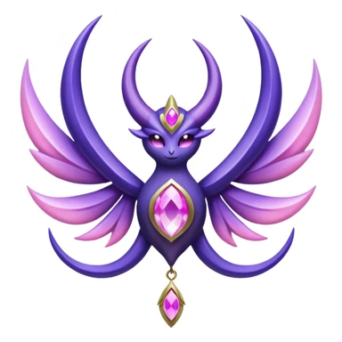 Pokemon legendary purple and pink crystal lunala sticker