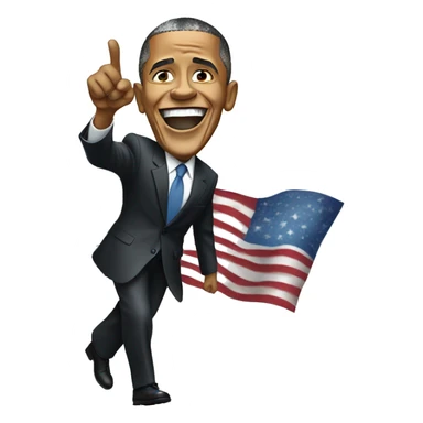 Barack Obama celebrating sticker