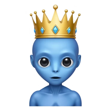 blue alien with crown sticker